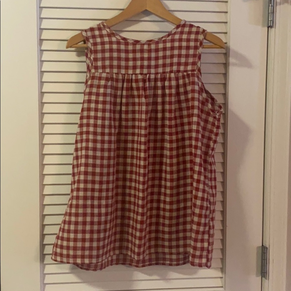 Red and white checkered top